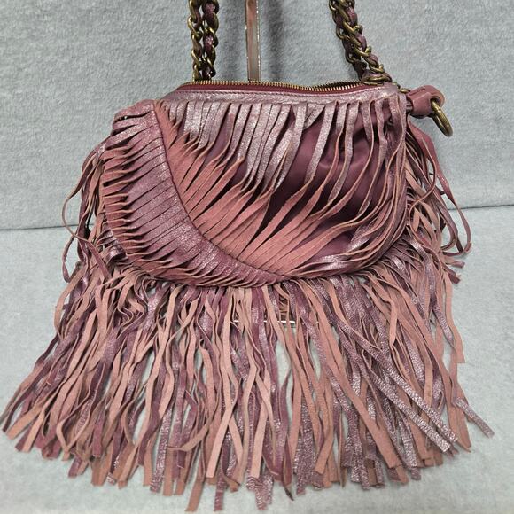 Nanette Lepore Metallic Twisted Fringe Crossbody Bag - Picture 2 of 8